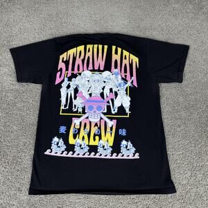 One Piece Straw Hat Crew Shirt Mens Medium Black Graphic Tee Ripple Junction